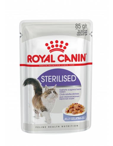 Royal Canin Adult Sterilized Jelly 85 gr Sobre Gatos Adultos Todas Razas Dieta Normal Carne Cereales Vegetales 9003579311776