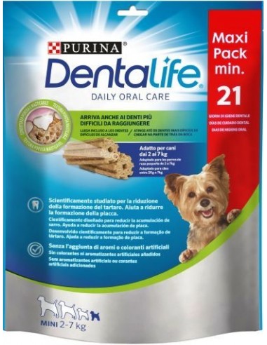 Purina Dentalife Adult Extra Mini Pollastre 21 Unitats (207 gr).  Sticks Gossos Adults Races Mini Dieta Normal Pollastre