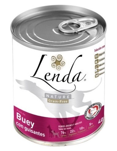 Lenda Adult Buey 400 gr. Latas Perros Adultos Todas las Razas Dieta Normal Buey