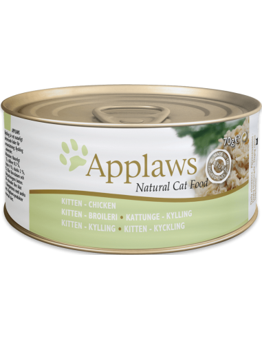 Applaws Kitten Pollo 70 gr. Latas Gatos Cachorros y Jóvenes Todas las Razas Dieta Normal Pollo