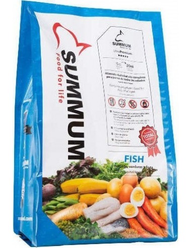 Summum Fish Adult Pescado 5 Kg Pienso Perros Adultos Todas las Razas Dieta Normal Pescado