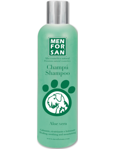 Men for San Champú Áloe Vera 1 L. Champú para Perros Calmante Cicatrizante Hidratante 300 ml 8414580004662 / 1 L 8414580004518