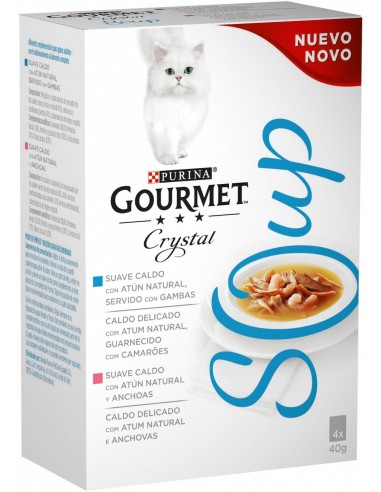 Purina Gourmet Crystal Soup Adult Atún 160 gr (4x40 gr). Sopa Gatos 7613035856950