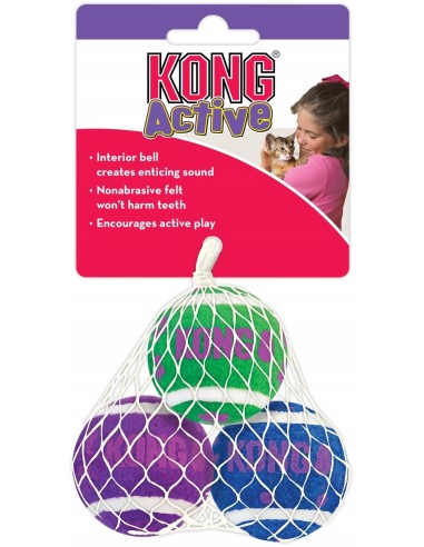 Kong Cat Active Tennis Balls With Bells (3 Unidades). 035585334066