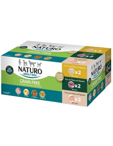 Naturo Dog Adult Grain Free Multipack (6 x 400 gr). 5010708791464