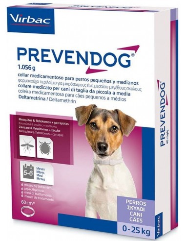 Virbac PrevenDog Collar Antiparasitario (hasta 25 kg). 1 unidad 3597133085495