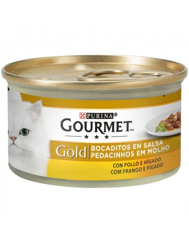 Purina Gourmet Gold Adult Bocaditos Pollo 85gr. Latas Gatos Adultos Todas les Razas Dieta Normal Pollo 7613032881542