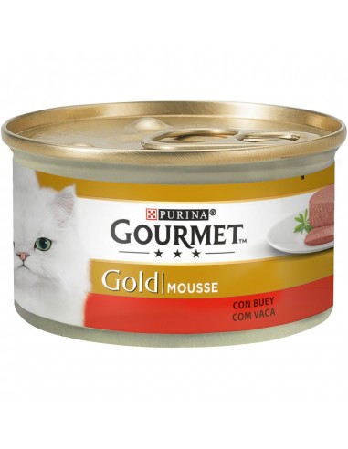 Purina Gourmet Gold Adult Mousse Buey 85gr. Latas Gatos Adultos Todas las Razas Dieta Normal Buey 80393320