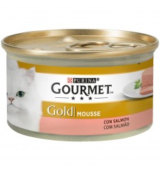 Purina Gourmet Gold Adult Mousse Salmón 85gr. Latas Gatos Adultos Todas las Razas Dieta Normal Salmón 7613033156212