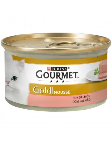 Purina Gourmet Gold Adult Mousse Salmón 85gr. Latas Gatos Adultos Todas las Razas Dieta Normal Salmón 7613033156212