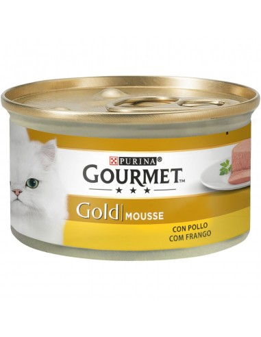 Purina Gourmet Gold Adult Mousse Pollo 85gr. Latas para Gatos Adultos de Todas las Razas y Dieta Normal. Con Pollo 8410168195586