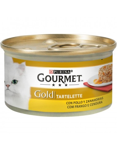 Purina Gourmet Gold Adult Tartallete Pollo 85gr. Latas Gatos Adultos Todas las Razas Dieta Normal Pollo Zanahoria 7613035442535