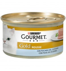 Purina Gourmet Gold Adult Mousse Pescado del Océano 85gr. Latas Gatos Adultos Todas las Razas Dieta Normal Pescado del Océano