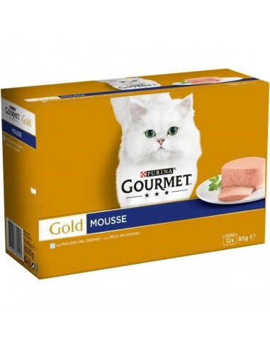 Purina Gourmet Gold Adult Pack Mousse Pescado 12x85 gr. Latas Gatos Adultos Todas las Razas Dieta Normal 7613033301094