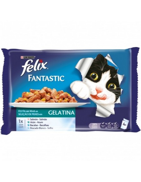 Purina Felix Fantastic Adult Mix Festí del Mar 4 x 100 gr. 7613033654244