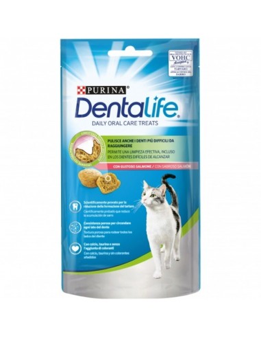 Purina Dentalife Cat Adult Salmón 40 gr. Premios Gatos Adultos Todas Razas Dieta Normal Salmón 7613036724111