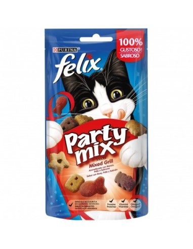 Purina Felix Adulto Party Mix Mixed Grill 60gr. Galletas Gatos Adultos Todas las Razas Dieta Normal 7613033737046