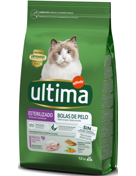 Affinity Ultima Cat Adult Esterilizado Bolas de Pelo Pavo