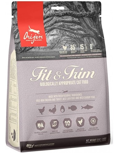 Orijen Cat Fit & Trim Pinso Gats Adults i Totes les Races Sobrepès Esterilitzats 340 gr 064992284343