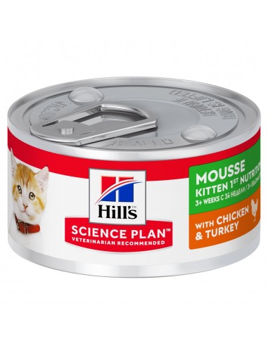 Hill's Science Plan Cat Kitten 1st Nutrition Mousse Pollastre Gall Dindi. 82 gr 052742013374