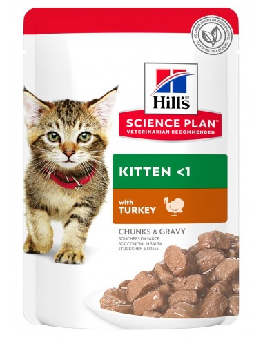 Hill's Science Plan Cat Kitten Chunks&Gravy Pavo. 85 gr 052742211404