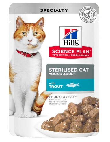 Hill's Science Plan Cat Sterilised Young Adult Chunks&Gravy Trucha. 85 gr 052742376707