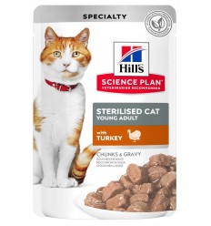 Hill's Science Plan Cat Sterilised Young Adult Chunks&Gravy Pavo. 85 gr 052742376509