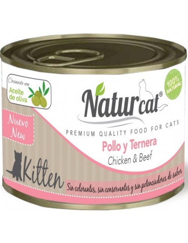 Naturcat Kitten Pollastre i Vedella Grain Free 200 gr. 606110285544