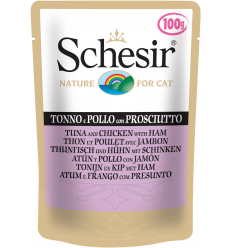 Schesir Cat Atún y Pollo con Jamón. 100 gr 8005852015778