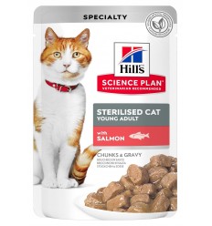 Hill's Science Plan Cat Sterilised Young Adult Chunks&Gravy Salmón 85 gr 052742194202