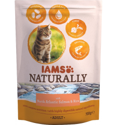 Iams Naturally Cat Adult Salmón 700 gr Pienso Gatos Adultos Todas las Razas Dieta Normal Salmón Arroz 8710255135083