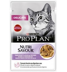 Purina Pro Plan Cat Nutri Savour Adult Delicate Gall Dindi 85 gr 7613287107824