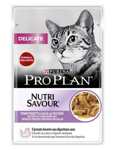Purina Pro Plan Cat Nutri Savour Adult Delicate Pavo 85 gr 7613287107824