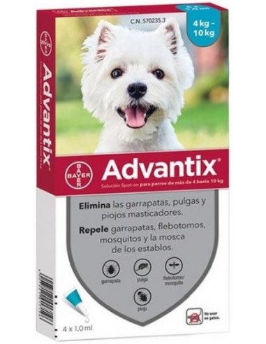 Bayer Advantix Dog Solución Spot-On (entre 4 y 10 kg) 1 pipeta 4007221043126