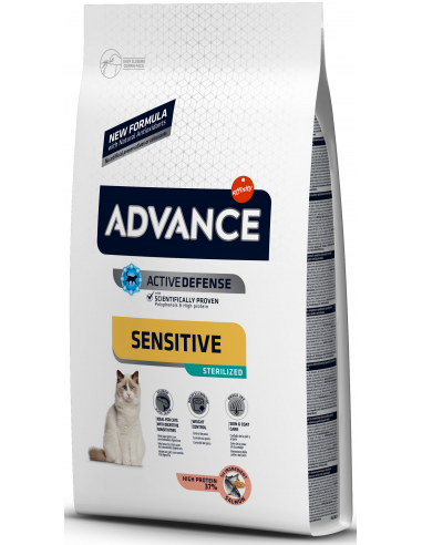 Advance Cat Adult Sensitive Sterilized Salmó 1,5 kg 8410650167886 / 3 kg 8410650167909 / 10 kg 8410650218663