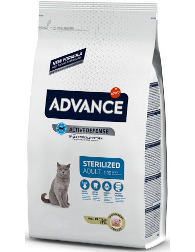 Advance Cat Adult Sterilized Gall Dindi 400 gr 8410650160467 / 3 kg 8410650162270 / 10 kg 8410650239392