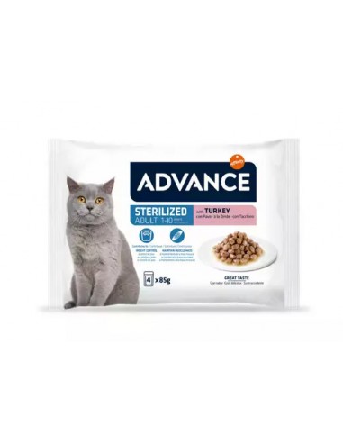 8410650564500 Advance Cat Adult Sterilized Turkey 4x85 gr