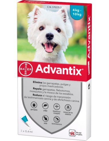 Advantix pipeta per a gossos d'entre 4 kg i 10 kg. 4007221043126