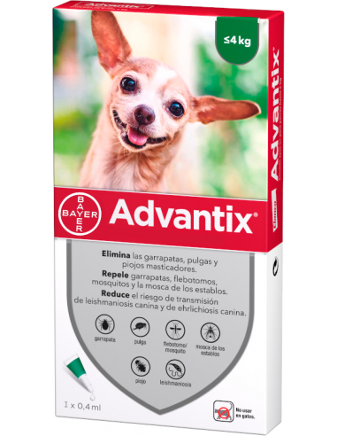 Advantix pipeta per a gossos de fins a 4 kg. 4007221043119