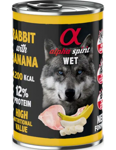 Alpha Spirit Adult Rabbit with Banana 400 gr. 8437015969978