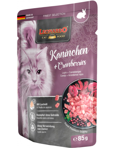 Leonardo Pouch Conejo con Arándanos Rojos 85 gr. 4002633756435 Leonardo Pouch Conejo con Arándanos Rojos 85 gr. 4002633756435