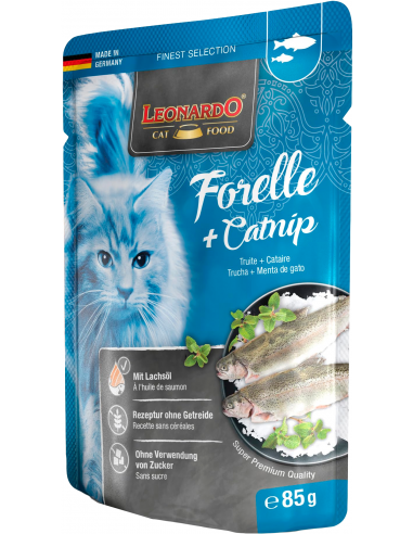 Leonardo Pouch Truita de Riu amb Catnip 85 gr. 4002633756411 Leonardo Pouch Truita de Riu amb Catnip 85 gr. 4002633756411