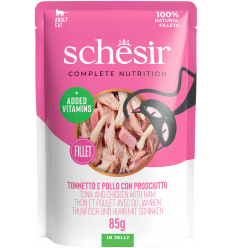 Schesir Cat Tonyina i Pollastre amb Pernil 85 gr. EAN 8005852172501