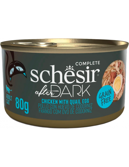 Schesir Cat After Dark Pollastre amb Ou de Guatlla Paté 80 gr. EAN 8005852121011