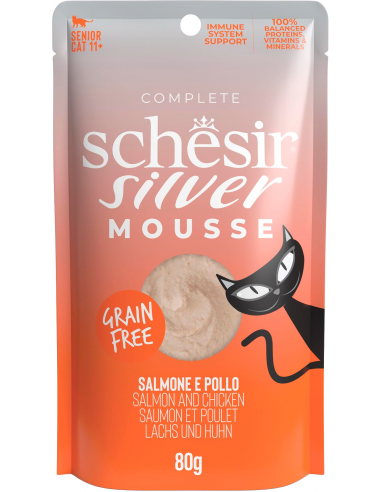 Schesir Cat Senior Silver Mousse Salmón y Pollo 80 gr. EAN 8005852133045