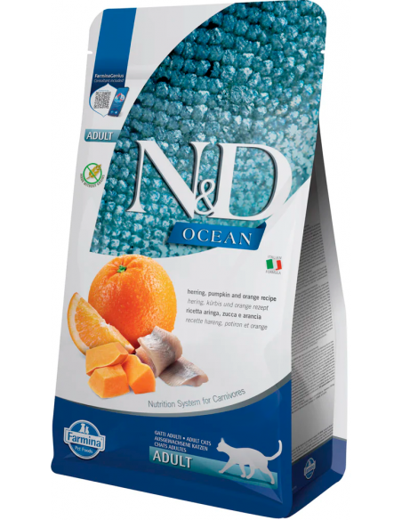 Farmina N&D Ocean Grain Free Adult Arenque, Calabaza y Naranja. 8010276036759 / 8010276036704