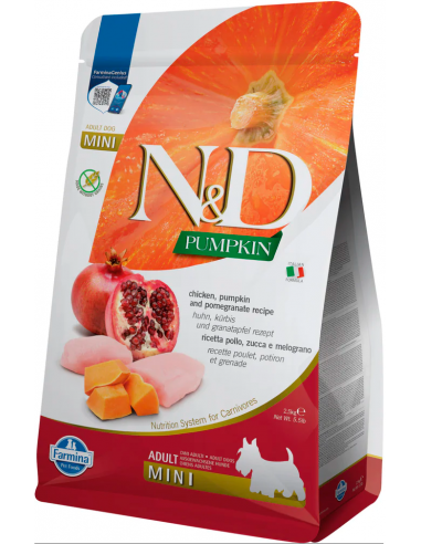 Farmina N&D Adult Mini Pollastre, Carbassa i Magrana. EAN 8010276033253