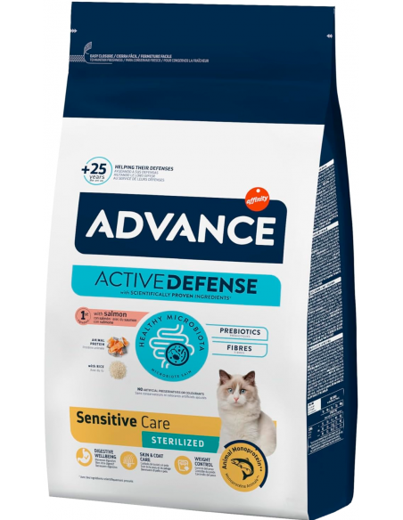 Advance Cat Adult Sensitive Sterilized Salmón. EAN 8410650167886 / 8410650167909 / 8410650218663
