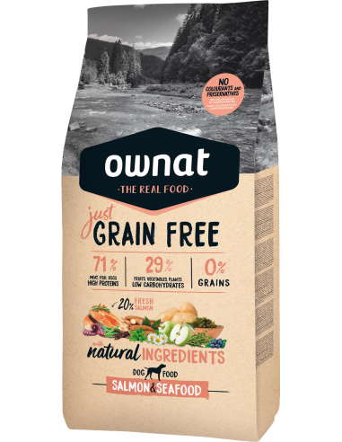 Ownat Dog Adult Grain Free Just Salmón y Marisco. 8429037016914 / 8429037016921