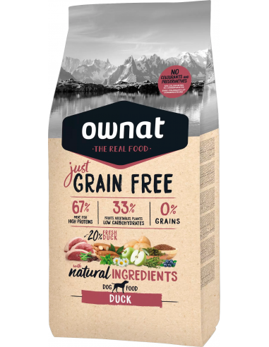 Ownat Dog Adult Grain Free Just Pato. EAN 8429037014101 / 8429037014118